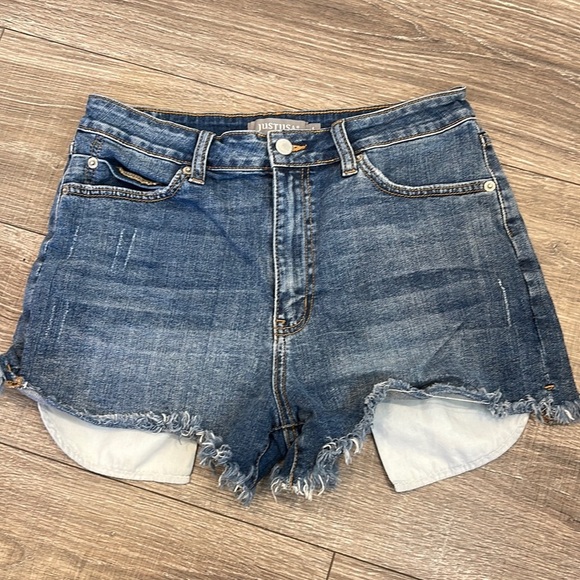 JUST USA High Rise Shorts size Large - Picture 1 of 3
